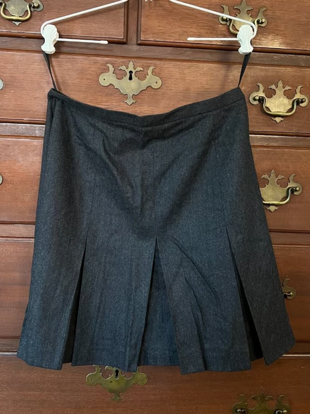 90's Vintage J.Crew Dark Charcoal Gray wool-blend mini skirt, size 14